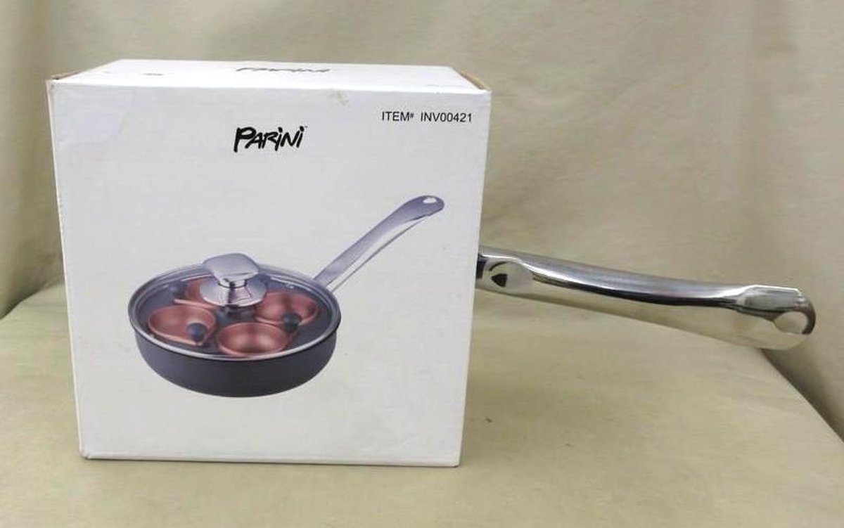 Parini 8" copper non stick egg poacher pan