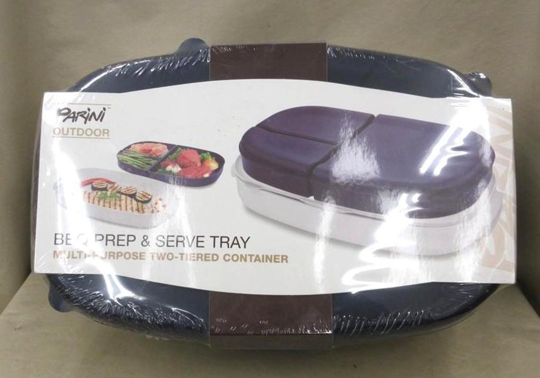 Parini BBQ Prep and Serve tray, multi-purpose two-tiered container