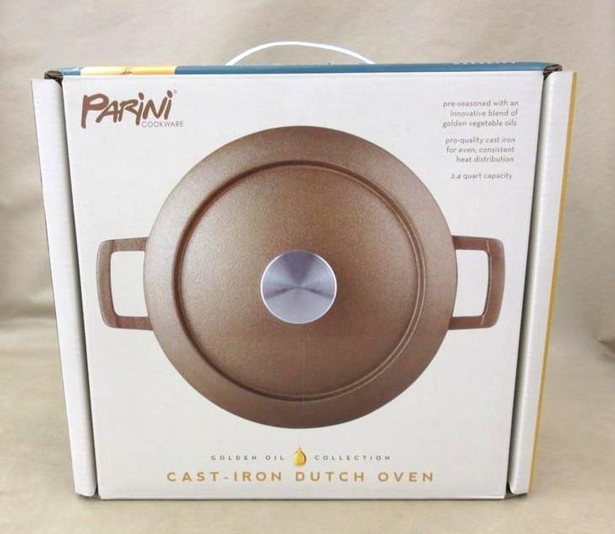 Parini Golden Oil Collection cast iron Dutch oven, 2.4 qt capacity