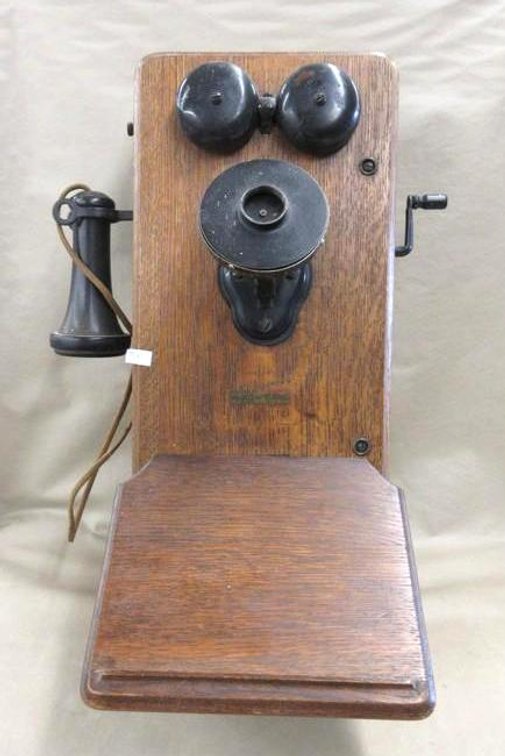 Vintage oak wall telephone