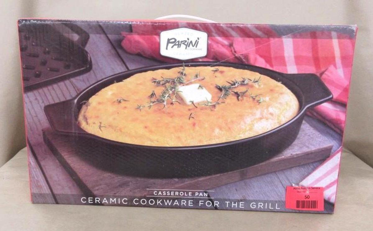 Parini ceramic cookware casserole pan for the grill