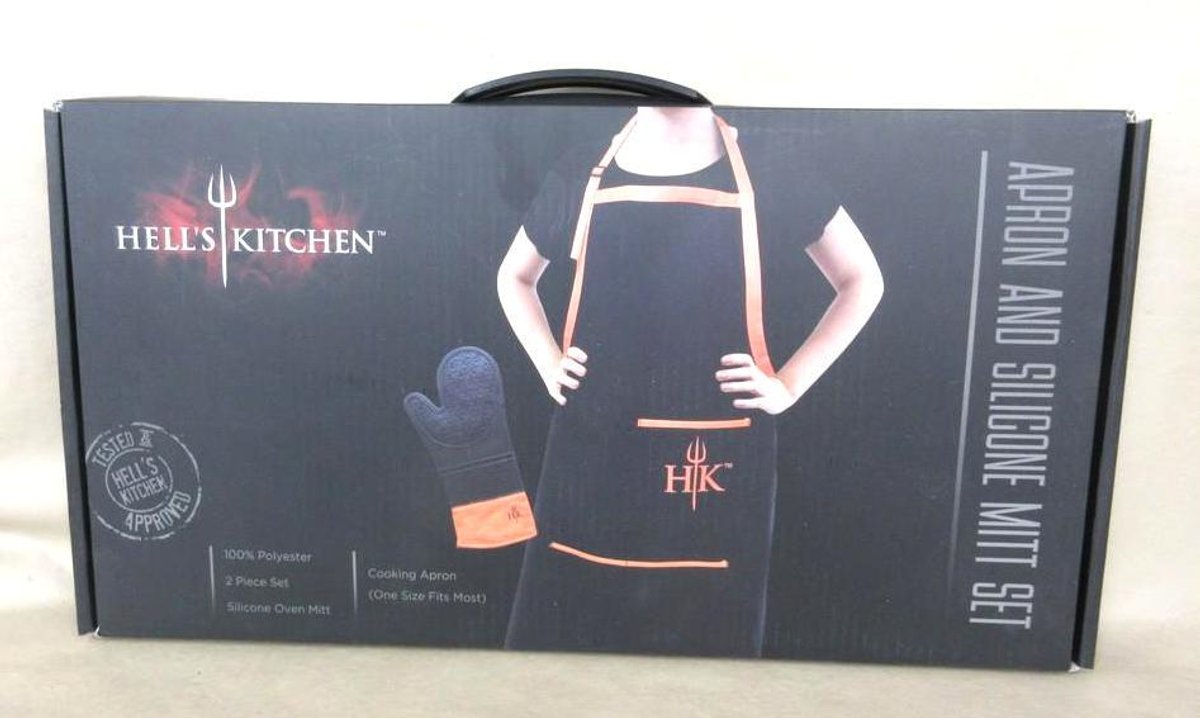 Hells' Kitchen Apron and Silicone Mitt set