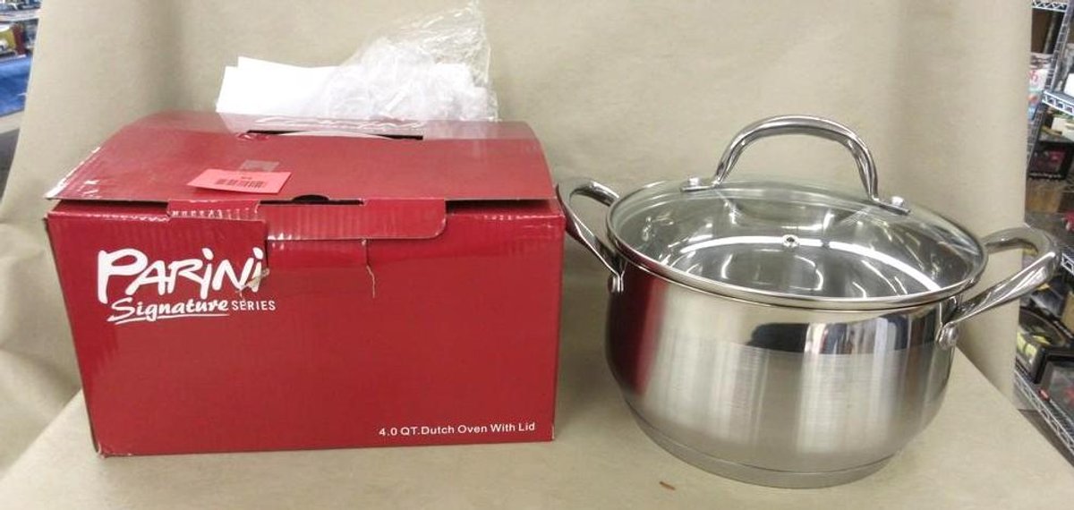 Parini Signature Series Stainless Steel 4 qt Dutch Oven with lid
