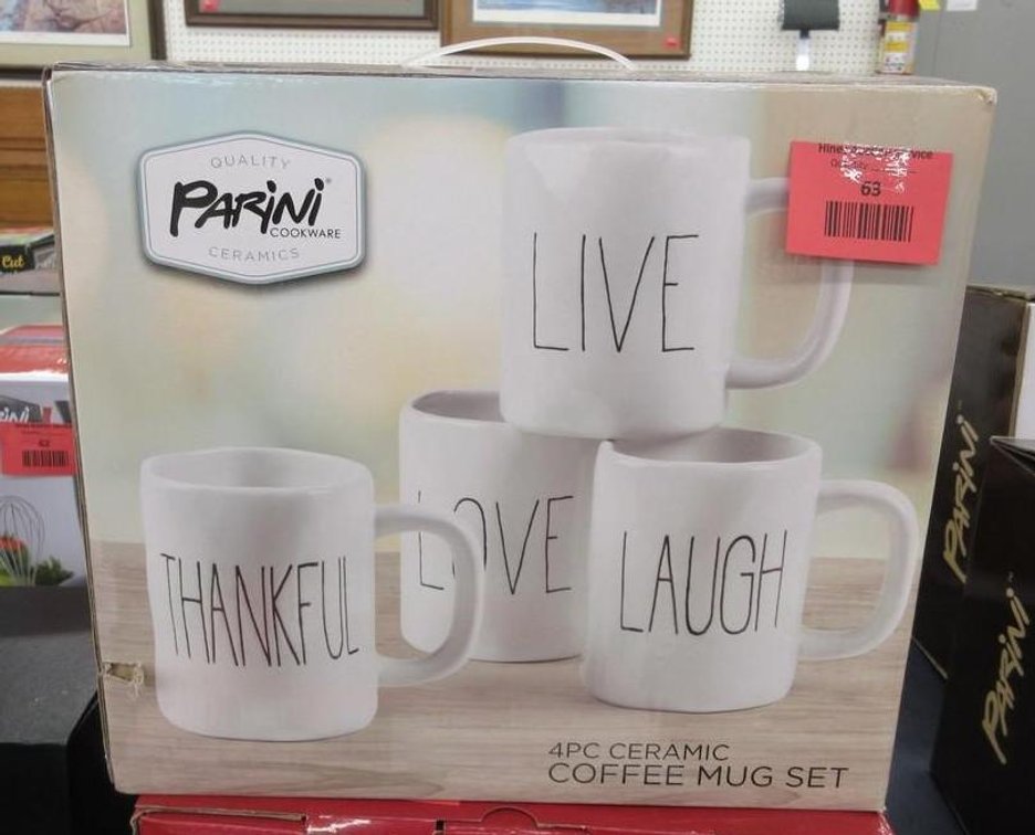 Parini Ceramics Cookware 4 pc ceramic coffee mug set