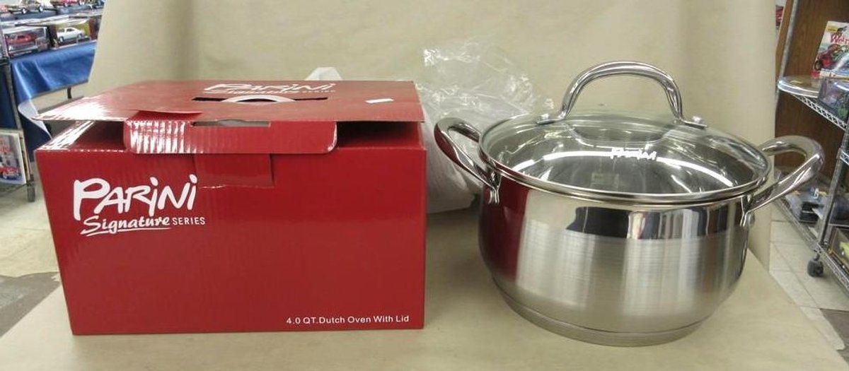Parini Signature Series Stainless Steel 4 qt Dutch Oven with lid