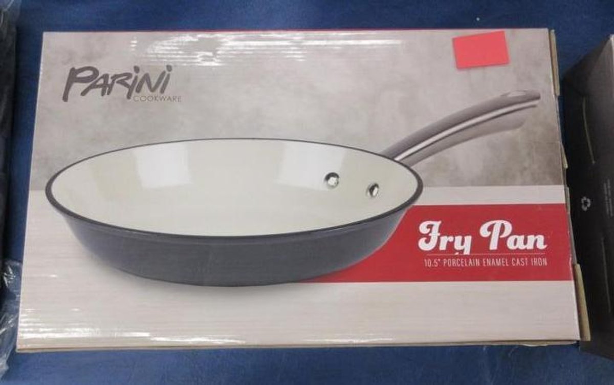 Parini porcelain enamel cast iron skillet, 10.5", gray