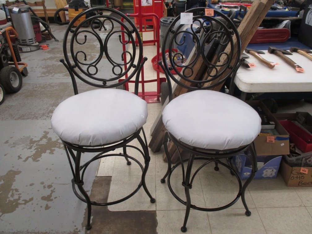 (2) Bar stools with metal frames