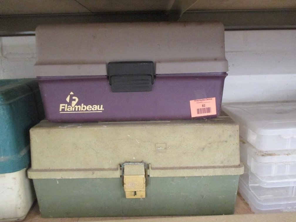 (2) Plastic tackle boxes with tackle