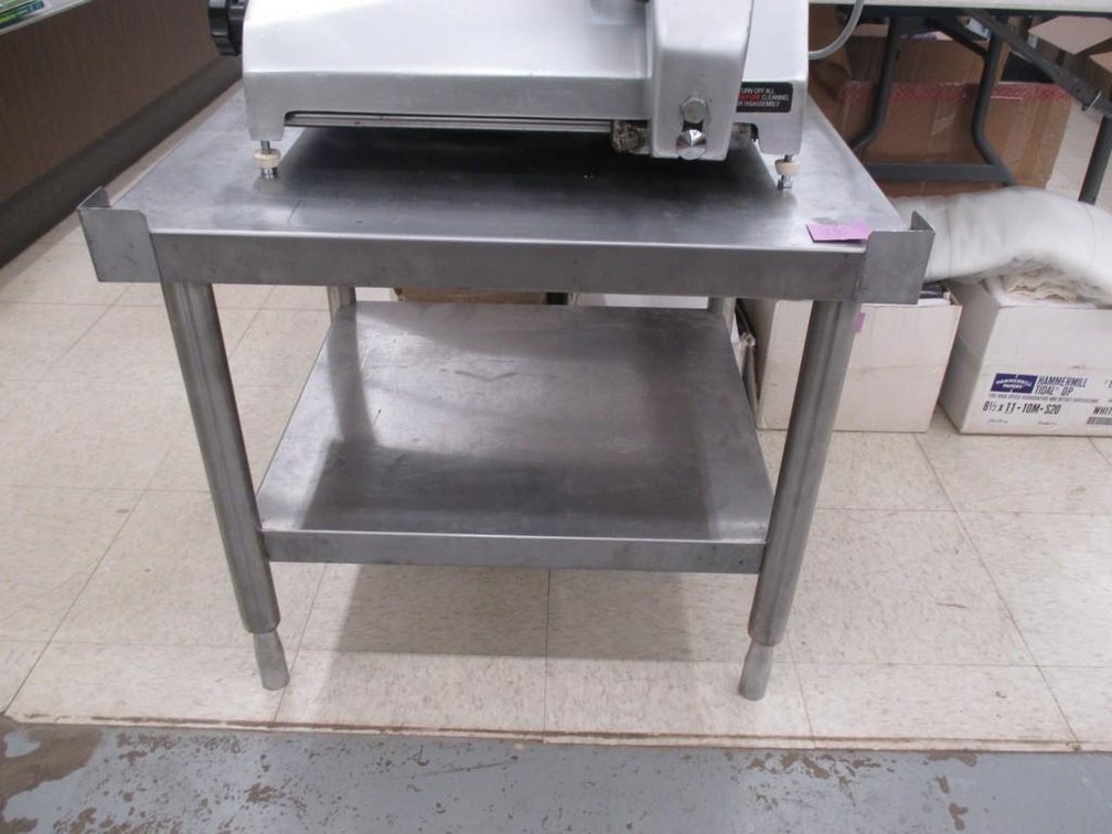 Stainless steel commercial table