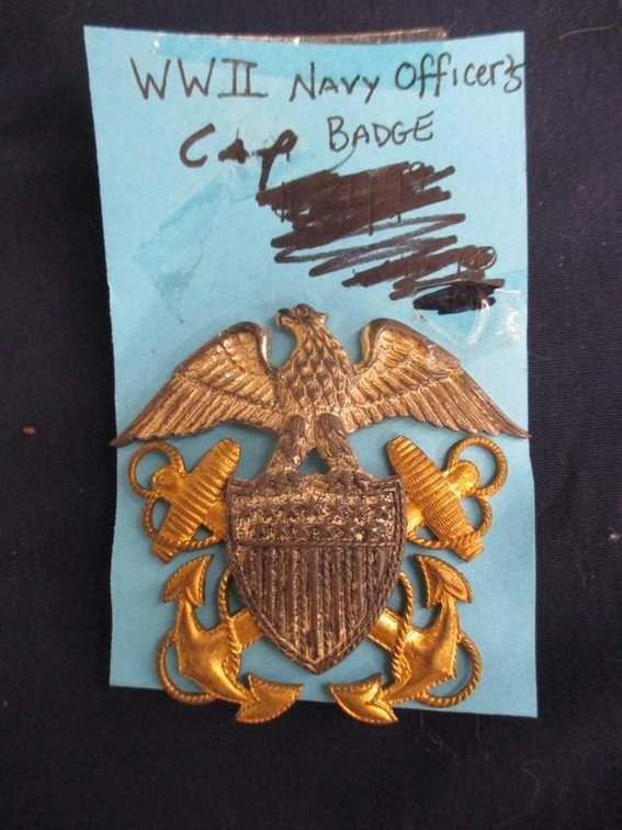 WWII Navy Officer's Cap Badge