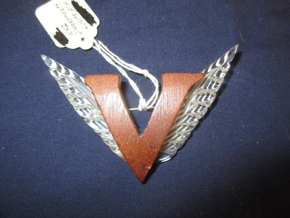WWII Sweetheart lucite pin