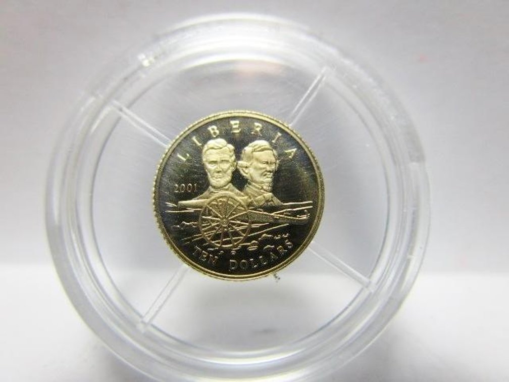 2001 Civil War $10 .585 gold coin