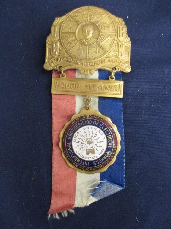 Brotherhood of Electrical Workers Honor Member medallion