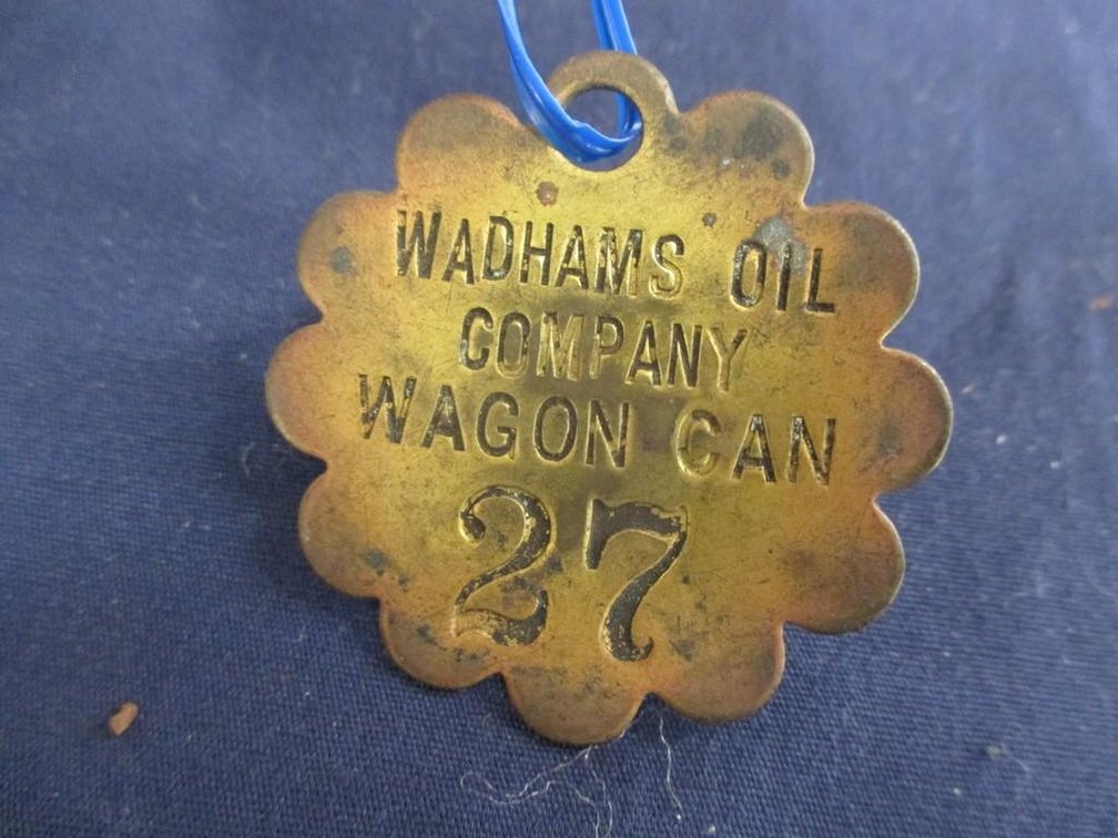 Vintage Wadhams Mobil Oil medal tag