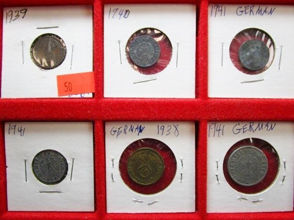 (6) Assorted German WWII Reichs Pfennigs