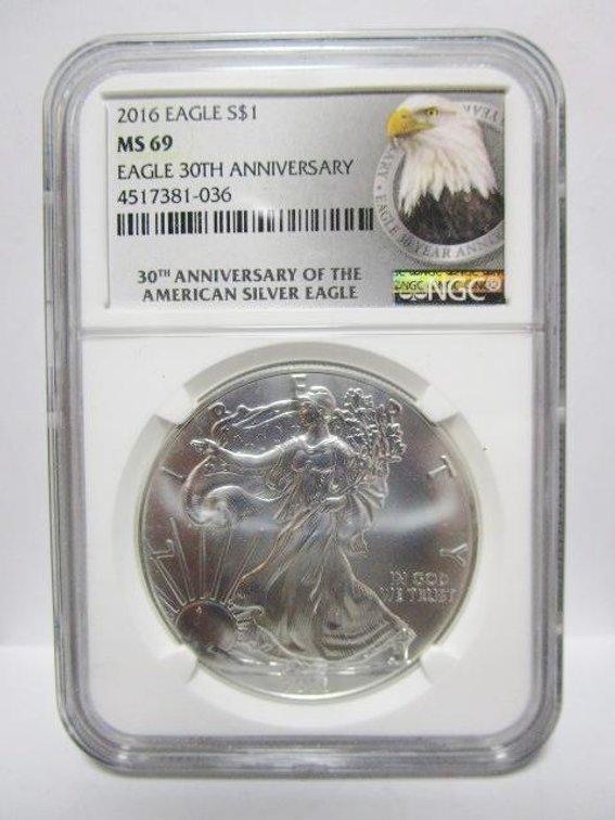 2016 Silver Eagle graded MS69