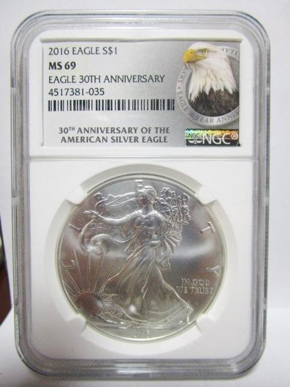 2016 Silver Eagle graded MS69