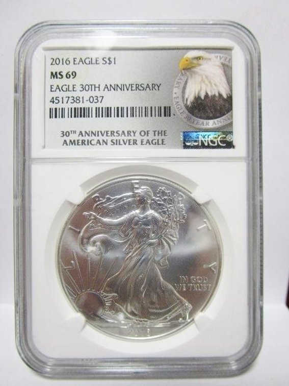 2016 Silver Eagle graded MS69