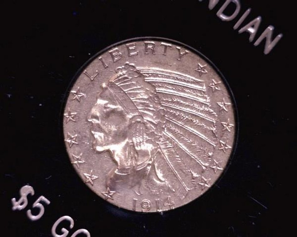 1914 $5 Indian Head gold