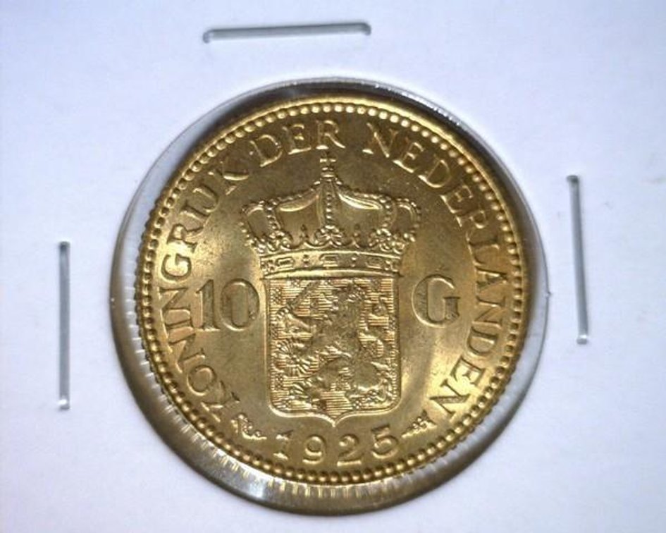 1925 Netherlands 10 Gulden gold
