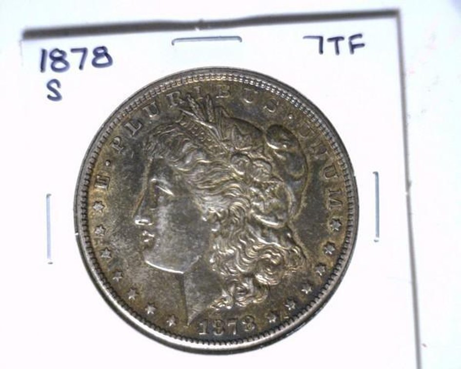 1878-S Morgan dollar 7 tail feathers