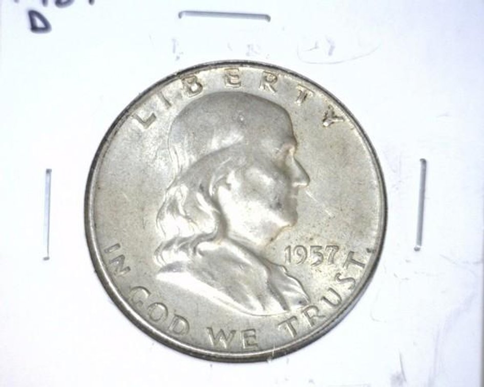 1957-D Franklin half dollar