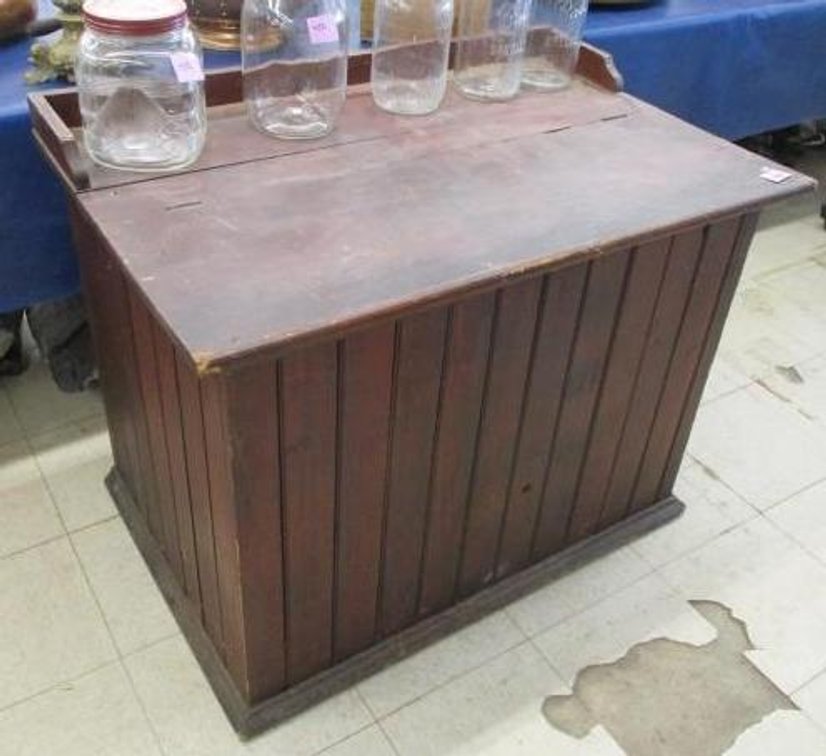 Wainscotting wood storage cabinet