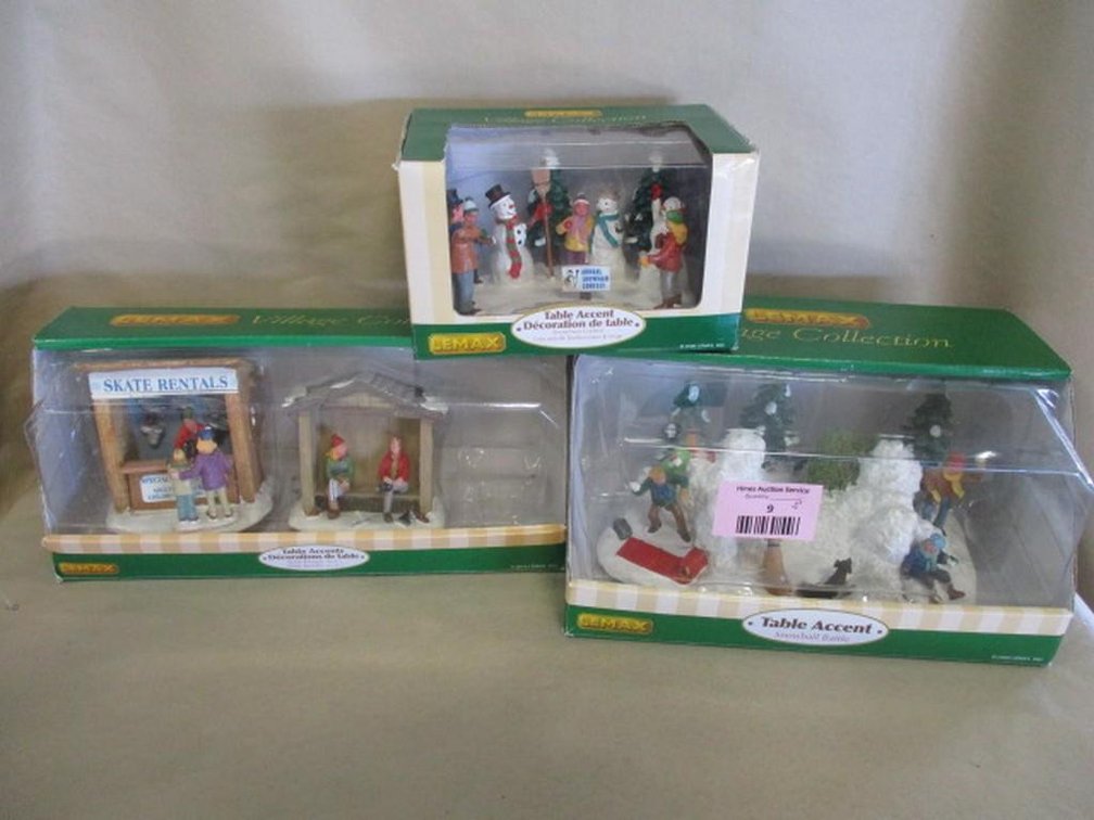 (3) Lemax table accents in box