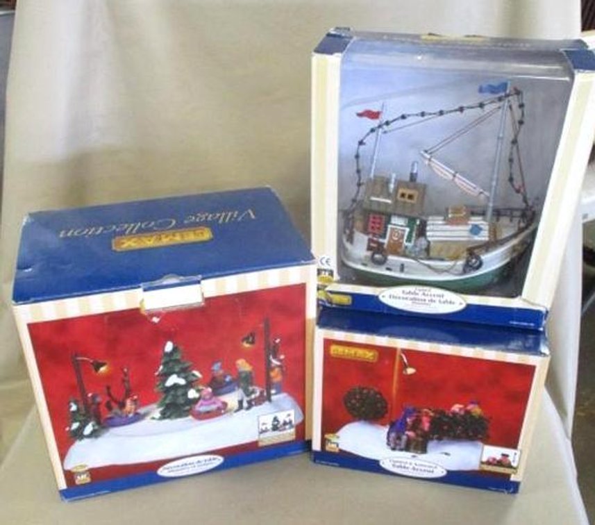 (3) Lemax Village Collection in box