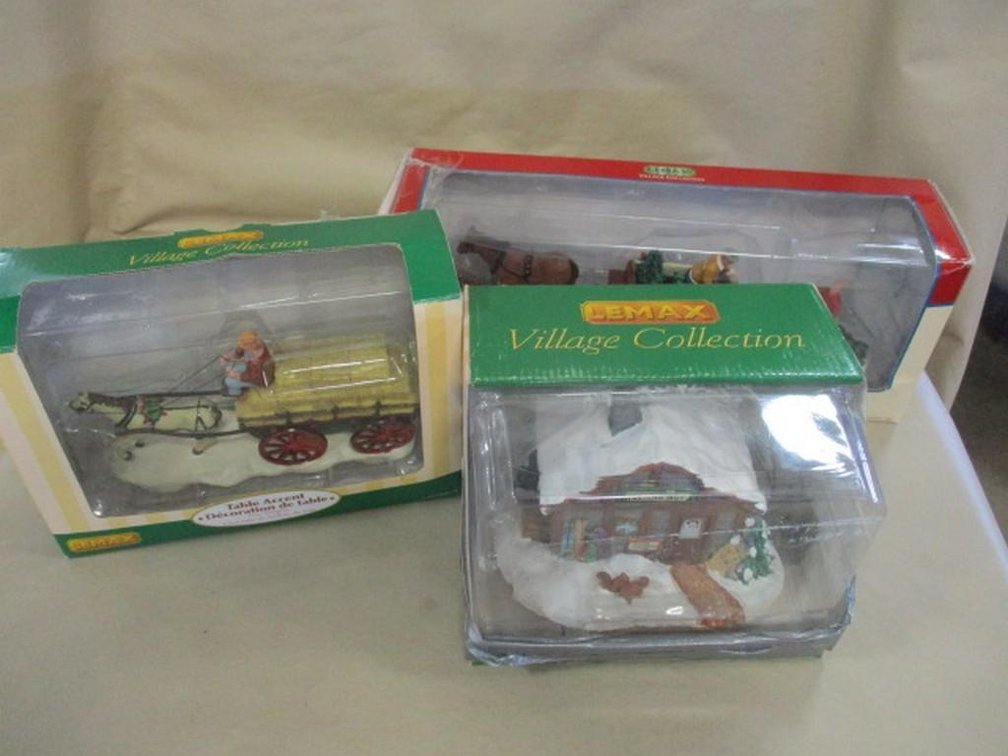 (3) Lemax Village Collection in box