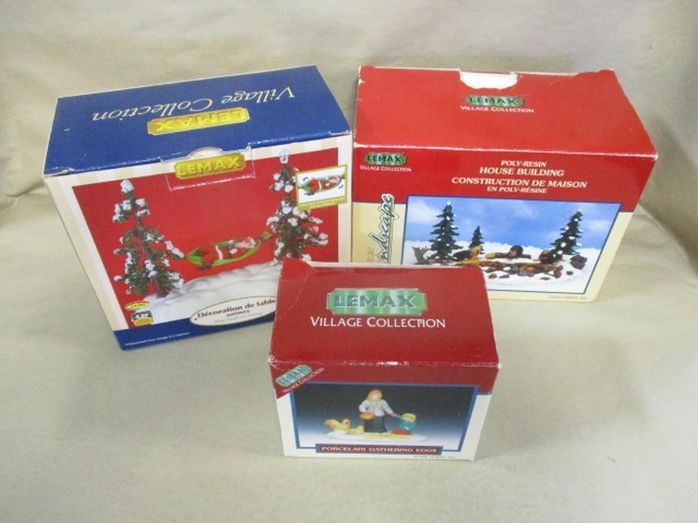 (3) Lemax Village Collection in box