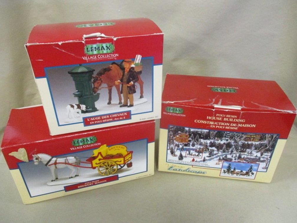 (3) Lemax Village Collection in box