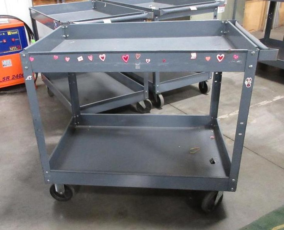 Steel 4-wheel cart with handle