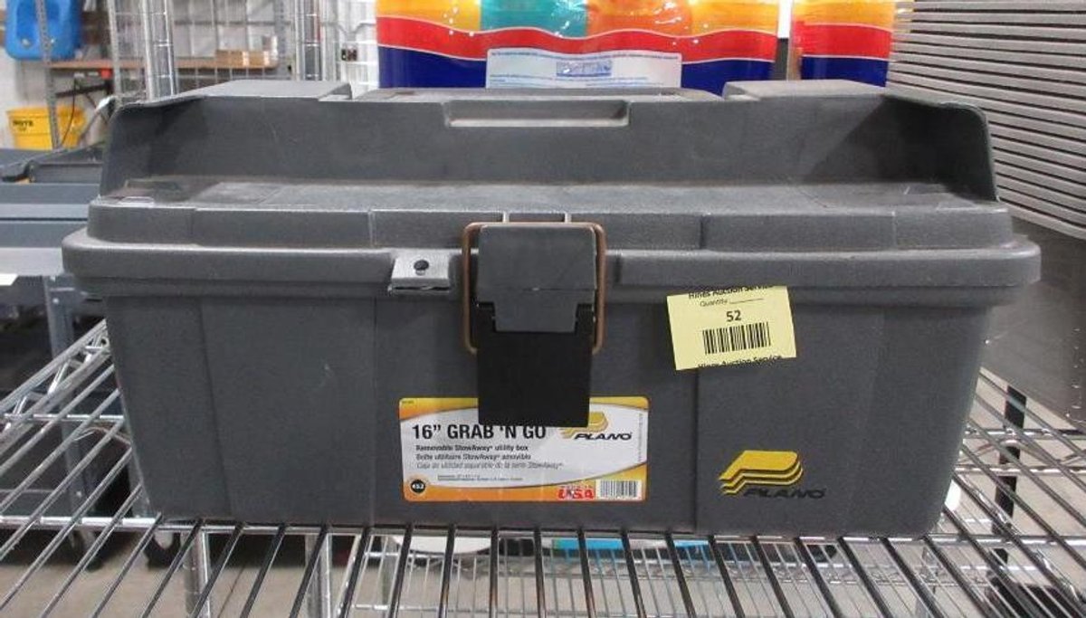 Plano plastic tool box with contents