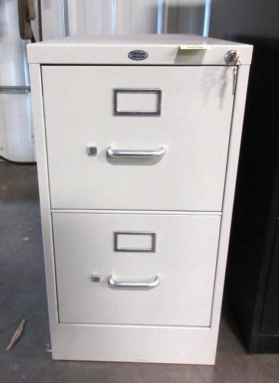 Office depot locking 2-drawer file cabinet with key