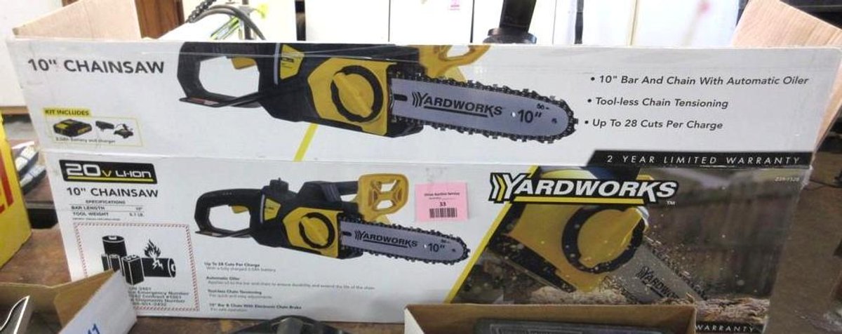 Yardworks 20V Li-Ion 10" chainsaw