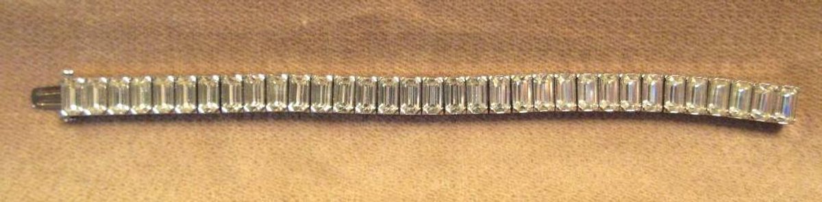 Dorsons sterling heavy bracelet with clear stones