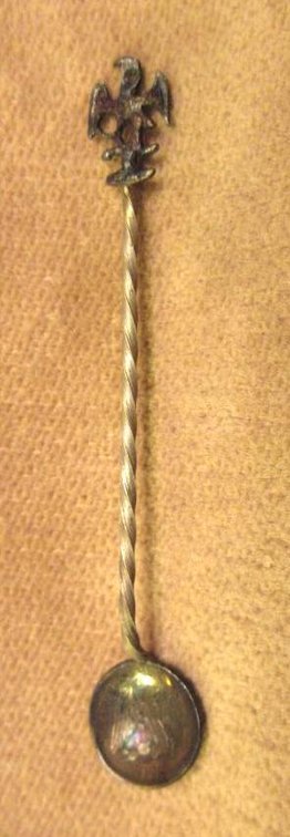 Silver spoon made from silver Mexican 5 centavo coin
