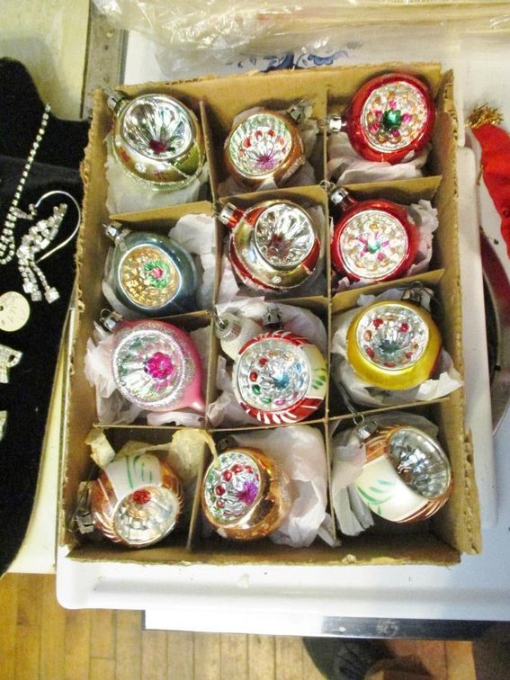 (12) Antique mercury glass ornaments