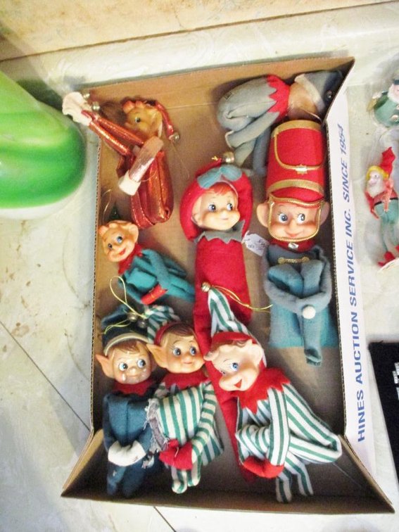 (8) Vintage cloth and rubber elves