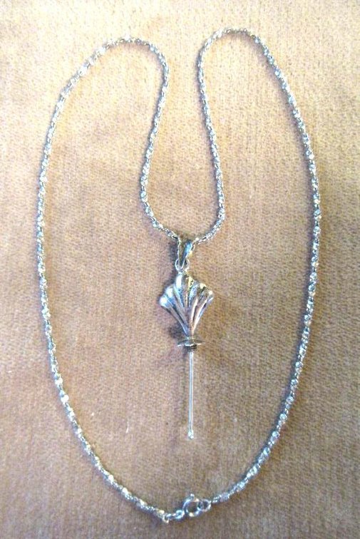 Sterling pendant  with unmarked chain