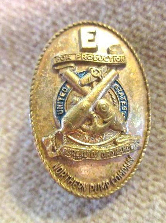 United States Navy Bureau for Ordnance Northern Pump Company service pin