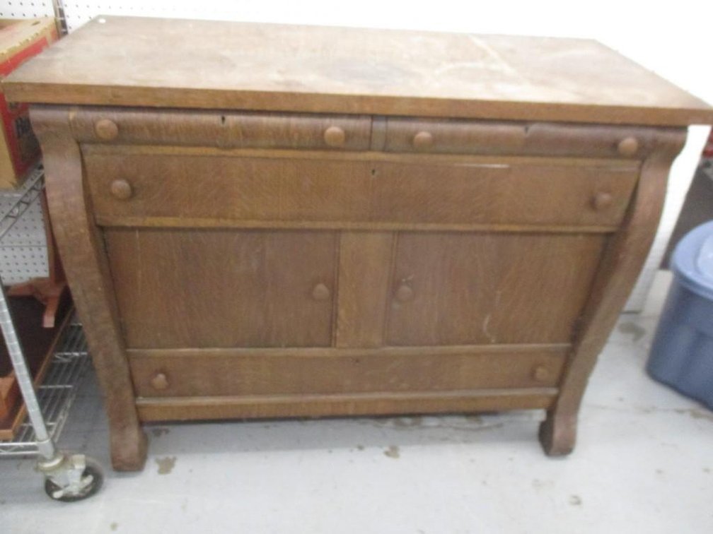 Tiger oak wooden buffet