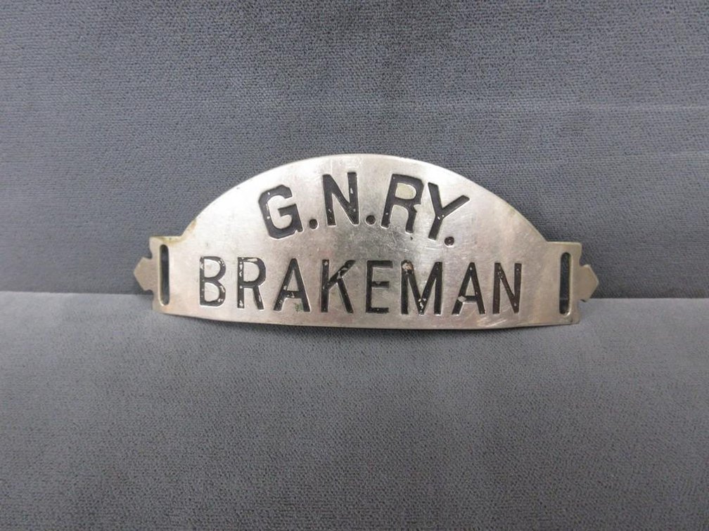 Metal G.N.R.Y. Brakeman badge
