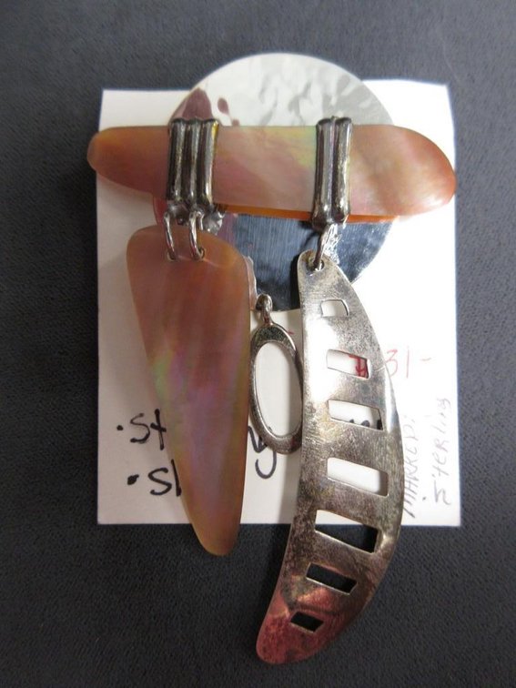 Sterling silver shell brooch