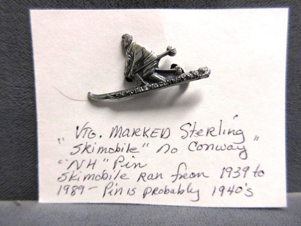 Marked sterling "skimobile" no conway "NH" pin