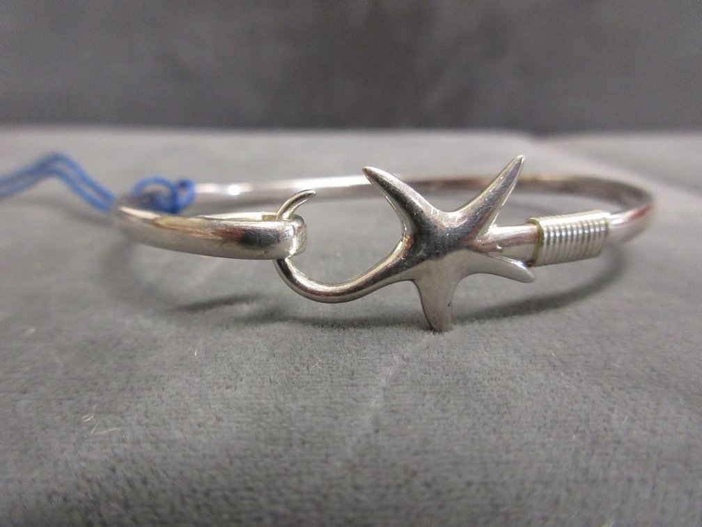925 marked sterling silver starfish bracelet