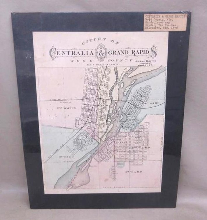 Cities of Centralia & Grand Rapids WI Wood County map
