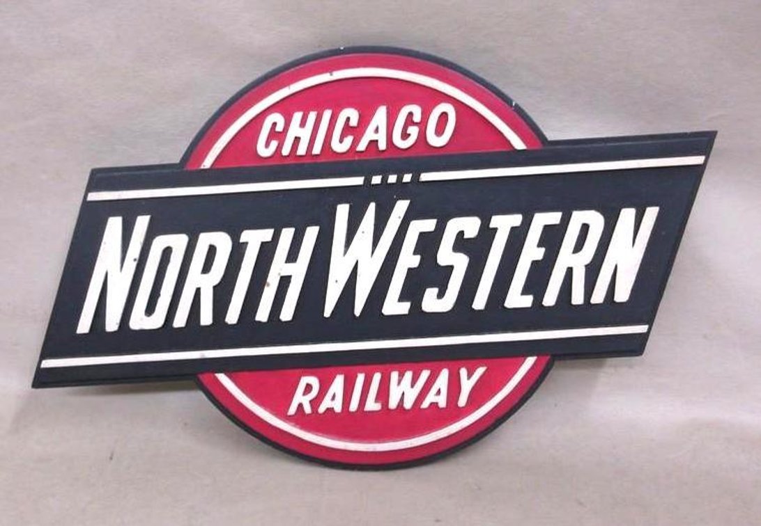 Plaster Chicago North Western wall plaque