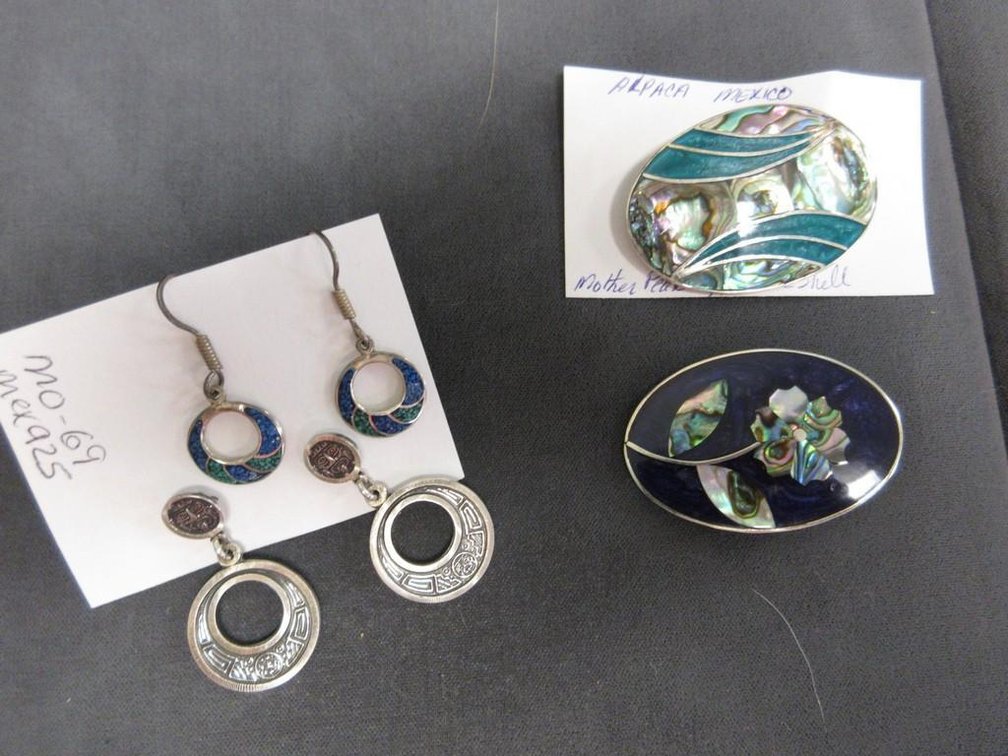 (3) Mexican silver jewelry pieces